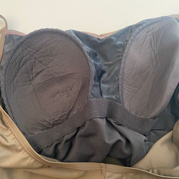 NWT Mossimo Brown Shiny Tummy Control Swimsuit Sz 24W - Picture 4 of 6